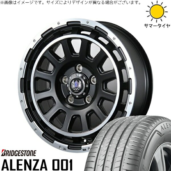 30アルファード 215/65R16 サマータイヤ ホイール 4本セット 新品 | ブリヂストン (BRIDGESTONE) アレンザ 001 × ブレスト (BLEST) バーンズテック DH-ストリーム セミグロスブラック 16インチ 7J +35 5穴114.3