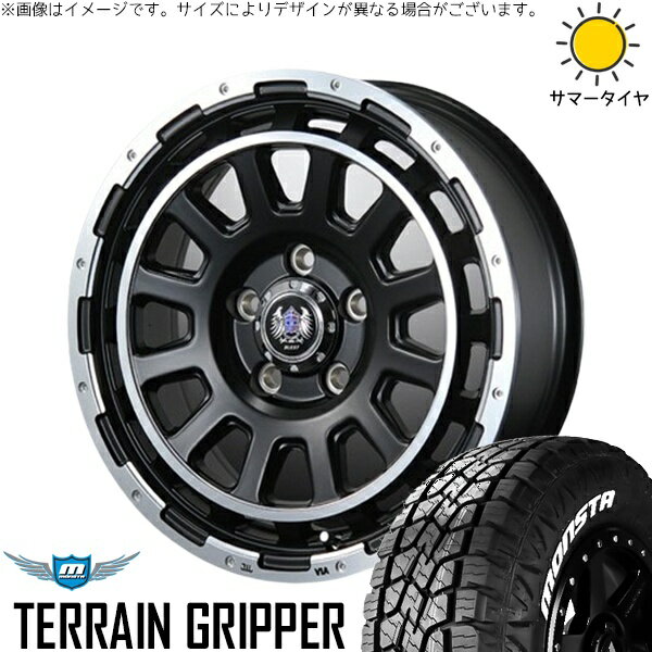 カローラクロス 215/70R16 サマータイヤ ホイール 4本セット 新品 | モンスタタイヤ (MONSTA TYRE) テレーングリッパー × ブレスト (BLEST) バーンズテック DH-ストリーム セミグロスブラック 16インチ 7J +35 5穴114.3