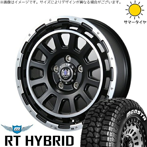 ハスラー デリカミニ ソリオ 165/65R14 サマータイヤ ホイール 4本セット 新品 | モンスタタイヤ (MONSTA TYRE) RT ハイブリッド × ブレスト (BLEST) バーンズテック DH-ストリーム セミグロスブラック 14インチ 4.5J +45 4穴100