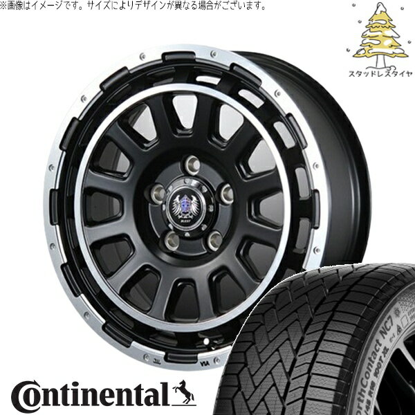 30アルファード 215/65R16 スタッドレスタイヤ ホイール 4本セット 新品 | コンチネンタル (Continental) ノースコンタクト NC7 × ブレスト (BLEST) バーンズテック DH-ストリーム セミグロスブラック 16インチ 7J +35 5穴114.3