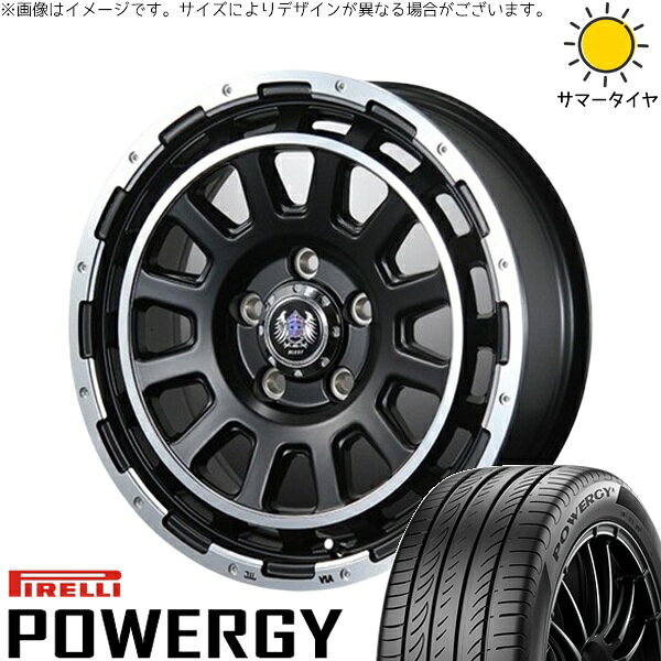 パジェロミニ 195/65R16 サマータイヤ ホイール 4本セット 新品 | ピレリ (PIRELLI) パワジー × ブレスト (BLEST) バーンズテック DH-ストリーム セミグロスブラック 16インチ 7J +35 5穴114.3