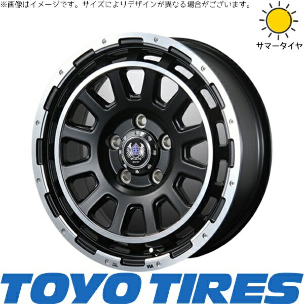 ハイエース専用 195/80R15 サマータイヤ ホイール 4本セット 新品 | トーヨータイヤ (TOYO TIRE) V03E × ブレスト (BLEST) バーンズテック DH-ストリーム セミグロスブラック 15インチ 6J +35 6穴139.7