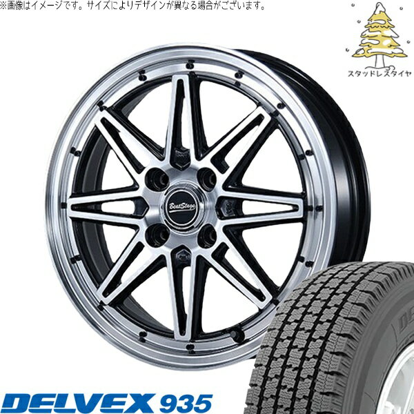 ハイゼットジャンボ 145/80R12 スタッドレスタイヤ ホイール 4本セット 新品 | トーヨータイヤ (TOYO TIRE) デルベックス 935 × ブレスト (BLEST) ビートステージ ES-C ブラックポリッシュ 12インチ 4.00B +43 4穴100