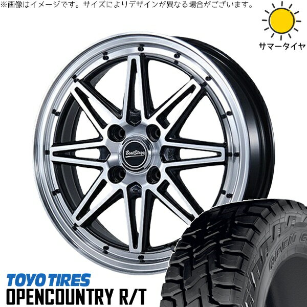 ハイゼットジャンボ 145/80R12 サマータイヤ ホイール 4本セット 新品 | トーヨータイヤ (TOYO TIRE) オープンカントリー R/T × ブレスト (BLEST) ビートステージ ES-C ブラックポリッシュ 12インチ 4.00B +43 4穴100