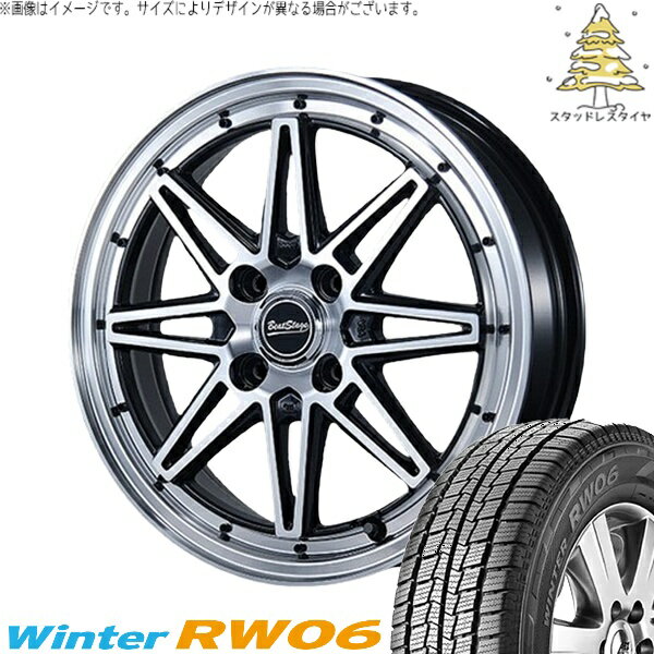 ハイゼットジャンボ 145R12 スタッドレスタイヤ ホイール 4本セット 新品 | ハンコック (HANKOOK) ウィンター RW06 × ブレスト (BLEST) ビートステージ ES-C ブラックポリッシュ 12インチ 4.00B +43 4穴100