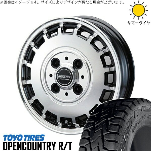 ハイゼットジャンボ 145/80R12 サマータイヤ ホイール 4本セット 新品 | トーヨータイヤ (TOYO TIRE) オープンカントリー R/T × ブレスト (BLEST) バーンズテック KT-ストリーム ブラックポリッシュ 12インチ 4.00B +43 4穴100