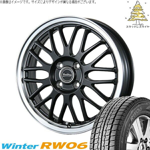 ハイゼットジャンボ 145R12 スタッドレスタイヤ ホイール 4本セット 新品 | ハンコック (HANKOOK) ウィンター RW06 × ブレスト (BLEST) ビートステージ MT-C セミグロスブラック 12インチ 4.00B +43 4穴100