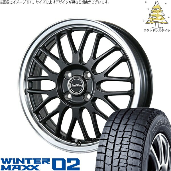 イグニス クロスビー 175/60R16 スタッドレスタイヤ ホイール 4本セット 新品 | ダンロップ (DUNLOP) ウィンターマックス02 × ブレスト (BLEST) ビートステージ MT-C セミグロスブラック 16インチ 5J +45 4穴100