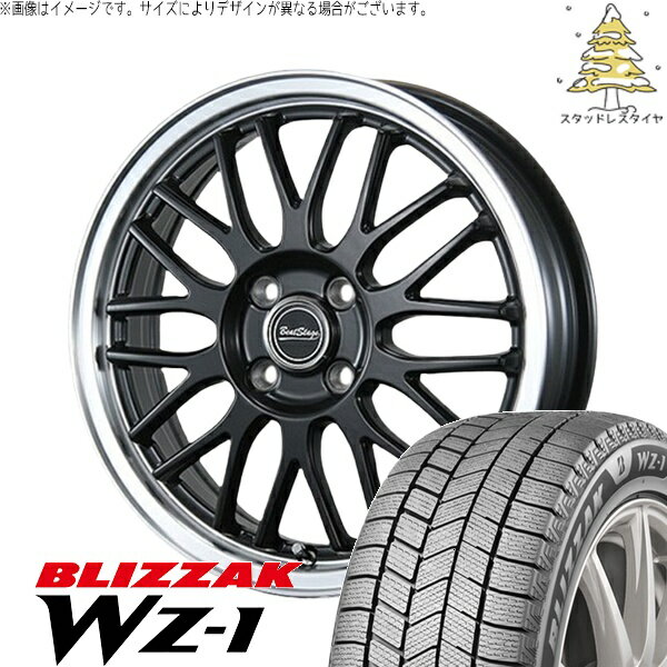 イグニス クロスビー 175/60R16 スタッドレスタイヤ ホイール 4本セット 新品 | ブリヂストン (BRIDGESTONE) ブリザック WZ-1 × ブレスト (BLEST) ビートステージ MT-C セミグロスブラック 16インチ 5J +45 4穴100