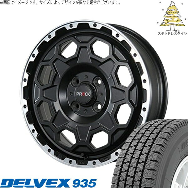 ハイゼットジャンボ 145/80R12 スタッドレスタイヤ ホイール 4本セット 新品 | トーヨータイヤ (TOYO TIRE) デルベックス 935 × ブレスト (BLEST) バーンズテック プロックストリーム セミグロスブラック 12インチ 4.00B +43 4穴100