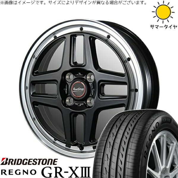 モコ ゼスト パレット ミラ 165/55R14 サマータイヤ ホイール 4本セット 新品 | ブリヂストン (BRIDGESTONE) レグノ GR-X3 × ブレスト (BLEST) ビートステージ WT-C セミグロスブラック 14インチ 4.5J +45 4穴100