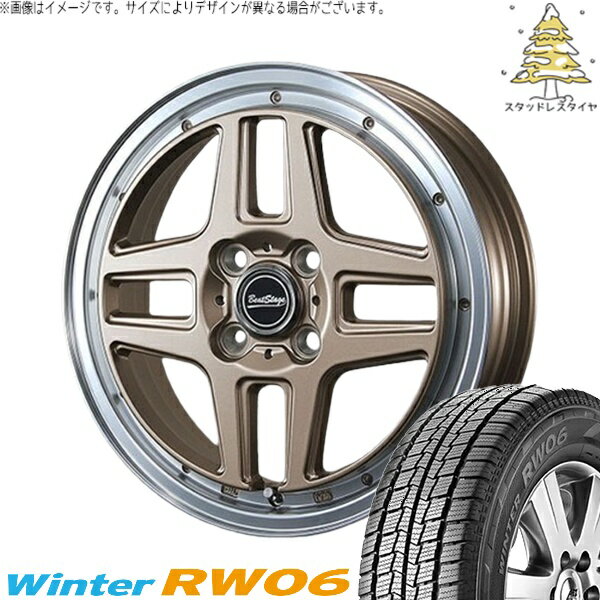 ハイゼットジャンボ 145R12 スタッドレスタイヤ ホイール 4本セット 新品 | ハンコック (HANKOOK) ウィンター RW06 × ブレスト (BLEST) ビートステージ WT-C アンティークブロンズ 12インチ 4.00B +43 4穴100