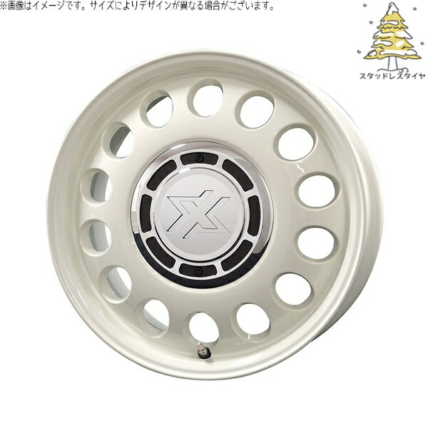 タント ムーブ ワゴンR ラパン 165/55R15 スタッドレスタイヤ ホイール 4本セット 新品 | おすすめ輸入タイヤ × コスミック (COSMIC) クロスブラッド スティール ミスティックホワイト 15インチ 4.5J +43 4穴100