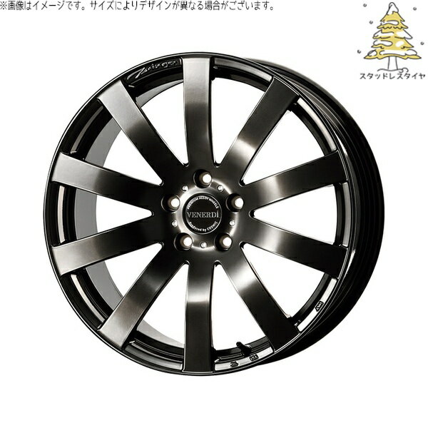 プリウスα 225/40R18 スタッドレスタイヤ ホイール 4本セット 新品 | おすすめ輸入タイヤ × コスミック (COSMIC) ヴェネルディ ツィンガー ハイパーブラック 18インチ 7.5J +38 5穴114.3