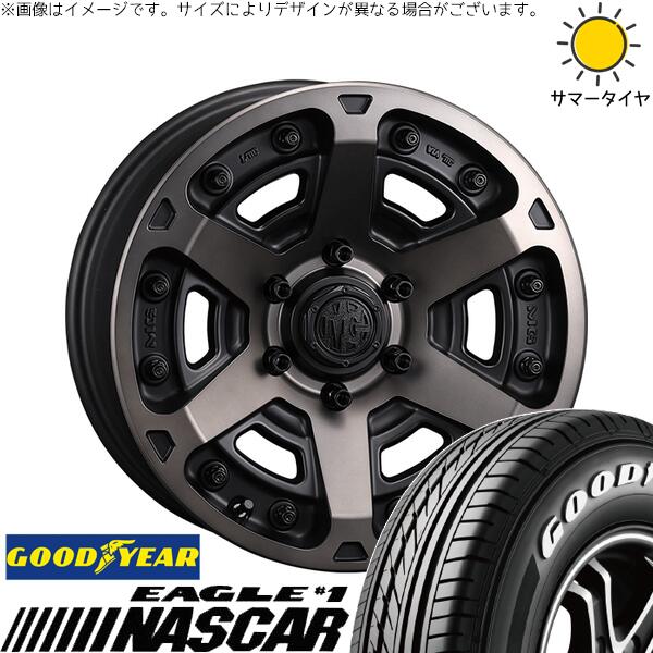 30アルファード 215/65R16 サマータイヤ ホイール 4本セット 新品 | グッドイヤー (GOODYEAR) イーグル ナスカー × クリムソン (CRIMSON) マーテルギア アーマー マットブラッククリア 16インチ 7J +35 5穴114.3