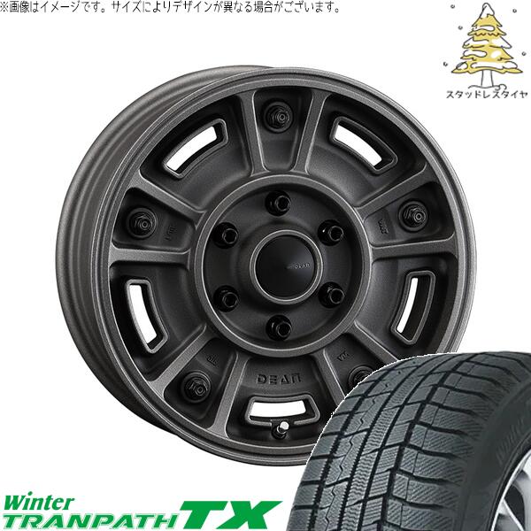 ハイエース専用 215/70R16 スタッドレスタイヤ ホイール 4本セット 新品 | トーヨータイヤ (TOYO TIRE) ウィンタートランパス TX × クリムソン (CRIMSON) ディーン BJメキシカン ショットチャコールブラック 16インチ 6.5J +38 6穴139.7