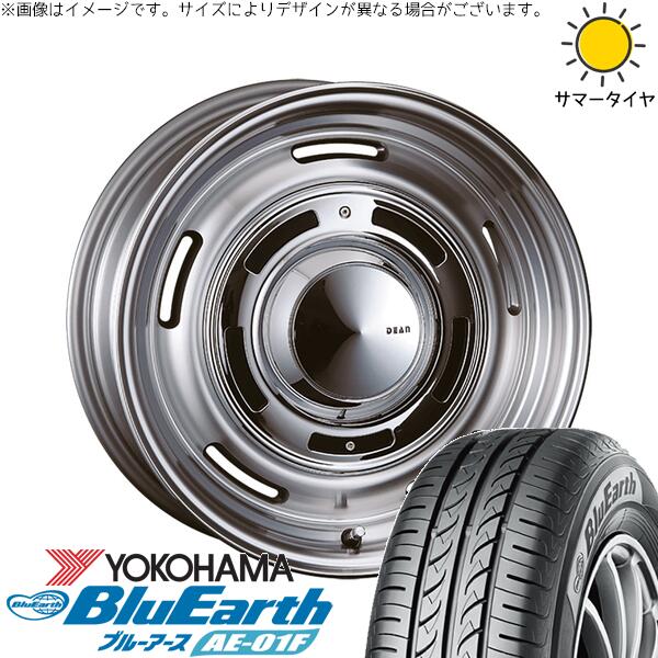ヤリス カローラフィールダー 185/55R16 サマータイヤ ホイール 4本セット 新品 | ヨコハマタイヤ (YOKOHAMA) ブルーアース AE-01F × クリムソン (CRIMSON) ディーン クロスカントリー バーニッシュグレー 16インチ 6J +42 4穴100