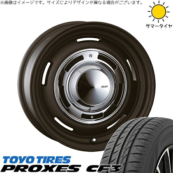 エブリィワゴン 165/60R14 サマータイヤ ホイール 4本セット 新品 | トーヨータイヤ (TOYO TIRE) プロクセス CF3 × クリムソン (CRIMSON) ディーン クロスカントリー マットブラック 14インチ 4.5J +43 4穴100