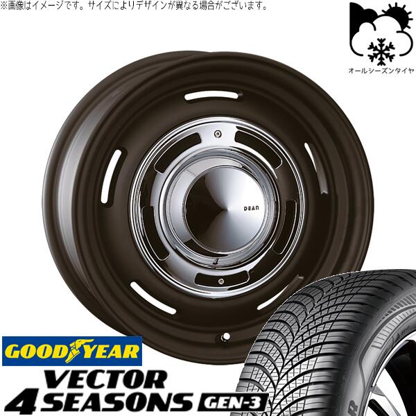 樂天商城 - ウィッシュ シエンタ 195/60R16 オールシーズンタイヤ ホイール 4本セット 新品 | グッドイヤー (GOODYEAR) ベクター4シーズンズ GEN-3 × クリムソン (CRIMSON) ディーン クロスカントリー マットブラック 16インチ 6.5J +43 5穴100