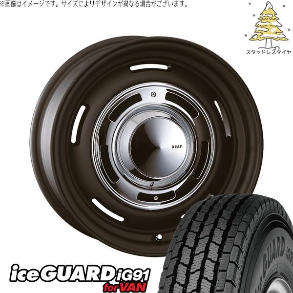 アクア カローラフィールダー 185/65R15 スタッドレスタイヤ ホイール 4本セット 新品 | ヨコハマタイヤ (YOKOHAMA) アイスガード91 IG91 × クリムソン (CRIMSON) ディーン クロスカントリー マットブラック 15インチ 6J +42 4穴100