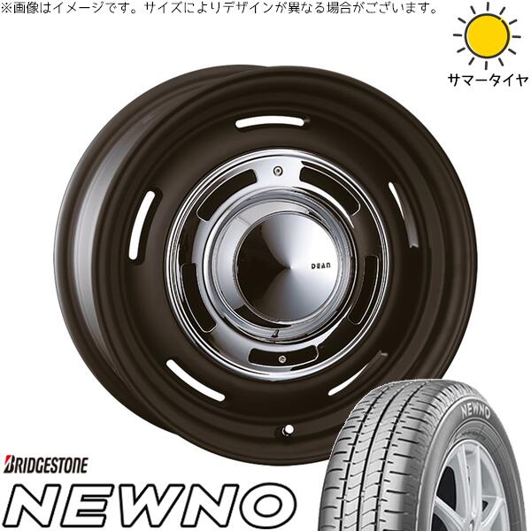 モコ ゼスト パレット ミラ 165/55R14 サマータイヤ ホイール 4本セット 新品 | ブリヂストン (BRIDGESTONE) ニューノ × クリムソン (CRIMSON) ディーン クロスカントリー マットブラック 14インチ 4.5J +43 4穴100