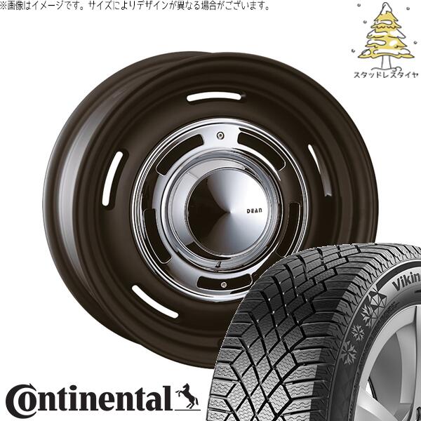 シエンタ 10系 195/55R16 スタッドレスタイヤ ホイール 4本セット 新品 | コンチネンタル (CONTINENTAL) バイキングコンタクト セブン (VikingContact7) × クリムソン (CRIMSON) ディーン クロスカントリー マットブラック 16インチ 6.5J +43 5穴100