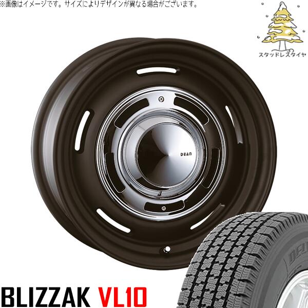 NV200 バネット デリカD3 165/80R14 スタッドレスタイヤ ホイール 4本セット 新品 | ブリヂストン (BRIDGESTONE) ブリザック VL10 × クリムソン (CRIMSON) ディーン クロスカントリー マットブラック 14インチ 5J +43 4穴114.3