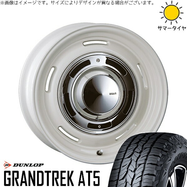 フォレスター 225/70R16 サマータイヤ ホイール 4本セット 新品 | ダンロップ (DUNLOP) グラントレック AT5 × クリムソン (CRIMSON) ディーン クロスカントリー マーガレットホワイト 16インチ 6.5J +43 5穴100