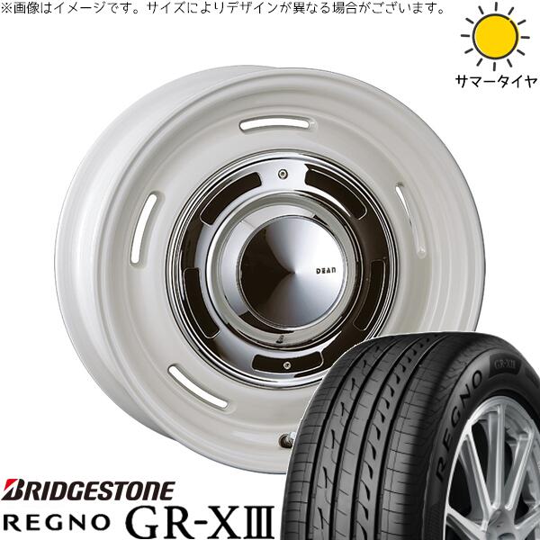 クラウン カムリ マークX 225/45R18 サマータイヤ ホイール 4本セット 新品 | ブリヂストン (BRIDGESTONE) レグノ GR-X3 × クリムソン (CRIMSON) ディーン クロスカントリー マーガレットホワイト 18インチ 8J +35 5穴114.3