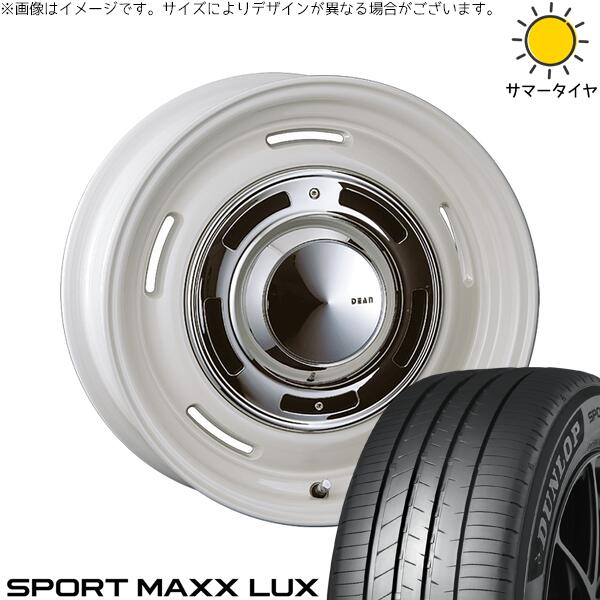 プリウスα 225/40R18 サマータイヤ ホイール 4本セット 新品 | ダンロップ (DUNLOP) スポーツマックス LUX × クリムソン (CRIMSON) ディーン クロスカントリー マーガレットホワイト 18インチ 8J +35 5穴114.3