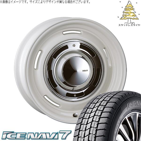 ウィッシュ シエンタ 195/60R16 スタッドレスタイヤ ホイール 4本セット 新品 | グッドイヤー (GOODYEAR) アイスナビ セブン (ICENAVI7) × クリムソン (CRIMSON) ディーン クロスカントリー マーガレットホワイト 16インチ 6.5J +38 5穴100
