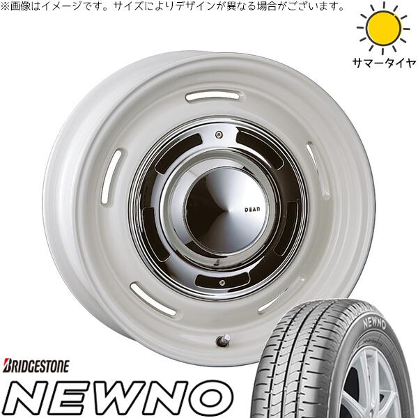NV200 バネット デリカD3 185/70R14 サマータイヤ ホイール 4本セット 新品 | ブリヂストン (BRIDGESTONE) ニューノ × クリムソン (CRIMSON) ディーン クロスカントリー マーガレットホワイト 14インチ 5J +43 4穴114.3