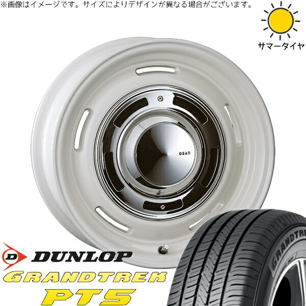 フォレスター 225/70R16 サマータイヤ ホイール 4本セット 新品 | ダンロップ (DUNLOP) グラントレック PT5 × クリムソン (CRIMSON) ディーン クロスカントリー マーガレットホワイト 16インチ 6.5J +43 5穴100