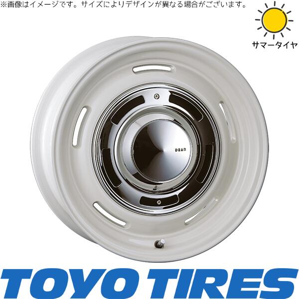 タウンエース 165/80R14 サマータイヤ ホイール 4本セット 新品 | トーヨータイヤ (TOYO TIRE) V03E × クリムソン (CRIMSON) ディーン クロスカントリー マーガレットホワイト 14インチ 5J +47 5穴114.3