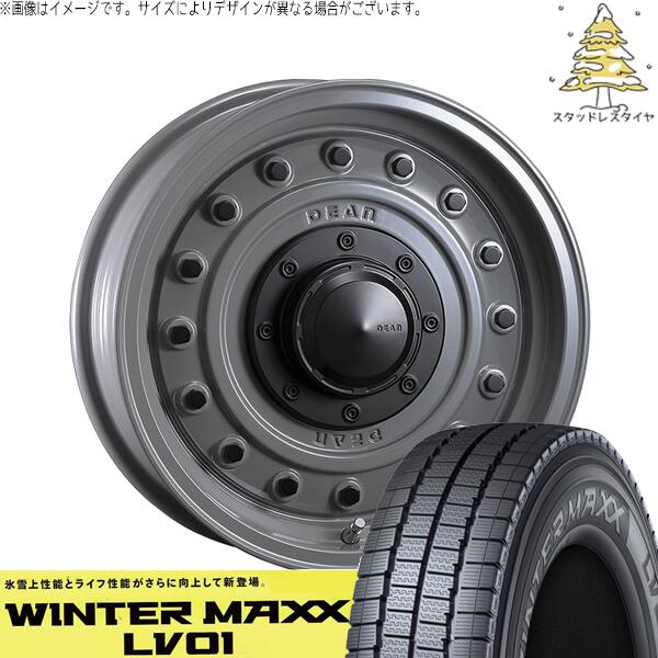 ハイゼットジャンボ 145/80R12 スタッドレスタイヤ ホイール 4本セット 新品 | ダンロップ (DUNLOP) ウィンターマックス LV01 × クリムソン (CRIMSON) ディーン コロラド スティールグレー 12インチ 4.00B +42 4穴100