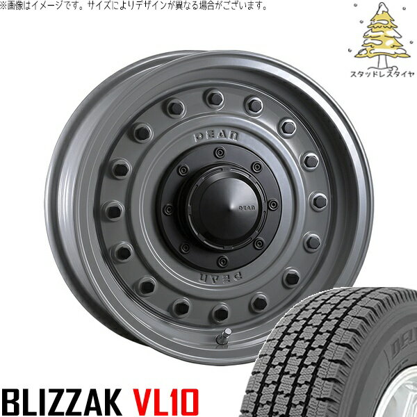 ハイゼットジャンボ 145/80R12 スタッドレスタイヤ ホイール 4本セット 新品 | ブリヂストン (BRIDGESTONE) ブリザック VL10 × クリムソン (CRIMSON) ディーン コロラド スティールグレー 12インチ 4.00B +42 4穴100
