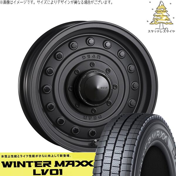 ハイゼットジャンボ 145R12 スタッドレスタイヤ ホイール 4本セット 新品 | ダンロップ (DUNLOP) ウィンターマックス LV01 × クリムソン (CRIMSON) ディーン コロラド マットチャコールブラック 12インチ 4.00B +42 4穴100