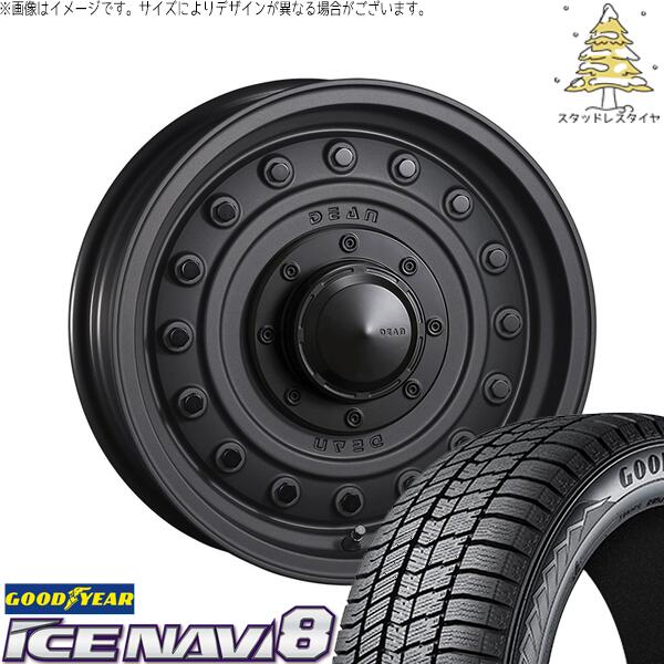 タント ムーブ ワゴンR ラパン 165/55R15 スタッドレスタイヤ ホイール 4本セット 新品 | グッドイヤー (GOODYEAR) アイスナビ8 × クリムソン (CRIMSON) ディーン コロラド マットチャコールブラック 15インチ 4.5J +43 4穴100