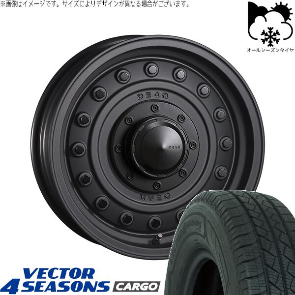 ハイゼットジャンボ 145/80R12 オールシーズンタイヤ ホイール 4本セット 新品 | グッドイヤー (GOODYEAR) ベクター4シーズンズ カーゴ × クリムソン (CRIMSON) ディーン コロラド マットチャコールブラック 12インチ 4.00B +42 4穴100