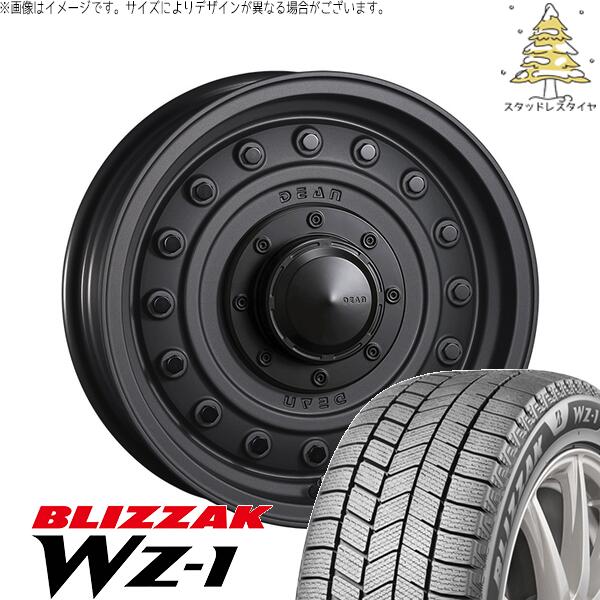 エブリィワゴン 165/60R14 スタッドレスタイヤ ホイール 4本セット 新品 | ブリヂストン (BRIDGESTONE) ブリザック WZ-1 × クリムソン (CRIMSON) ディーン コロラド マットチャコールブラック 14インチ 4.5J +43 4穴100