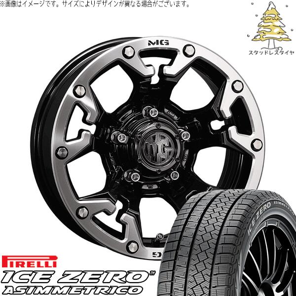 30アルファード 215/65R16 スタッドレスタイヤ ホイール 4本セット 新品 | ピレリ (PIRELLI) アイスゼロアシンメトリコ (ICEZERO ASIMMETRICO) × クリムソン (CRIMSON) マーテルギア ゴーレム ブラック/マシニンググリップ 16インチ 7.0J +35 5穴114.3