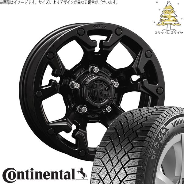 ヴェルファイア 215/70R16 スタッドレスタイヤ ホイール 4本セット 新品 | コンチネンタル (CONTINENTAL) バイキングコンタクト セブン (VikingContact7) × クリムソン (CRIMSON) マーテルギア ゴーレム マットブラック 16インチ 7.0J +35 5穴114.3