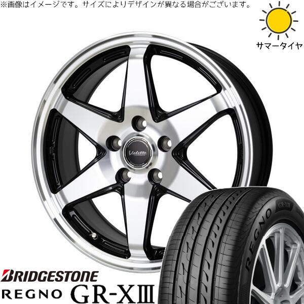 カローラクロス 215/60R17 サマータイヤ ホイール 4本セット 新品 | ブリヂストン (BRIDGESTONE) レグノ GR-X3 RV × ホットスタッフ (HOTSTUFF) ヴァレット アンクレイ ブラックポリッシュ 17インチ 7J +40 5穴114.3