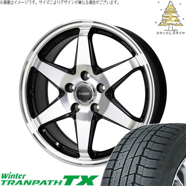 トヨタ シエンタ 10系 185/65R15 スタッドレスタイヤ ホイール 4本セット 新品 | トーヨータイヤ (TOYO) ウィンタートランパス TX (WinterTRANPATH TX) × ホットスタッフ (HOTSTUFF) ヴァレット アンクレイ ブラックポリッシュ 15インチ 6J +43 5穴100