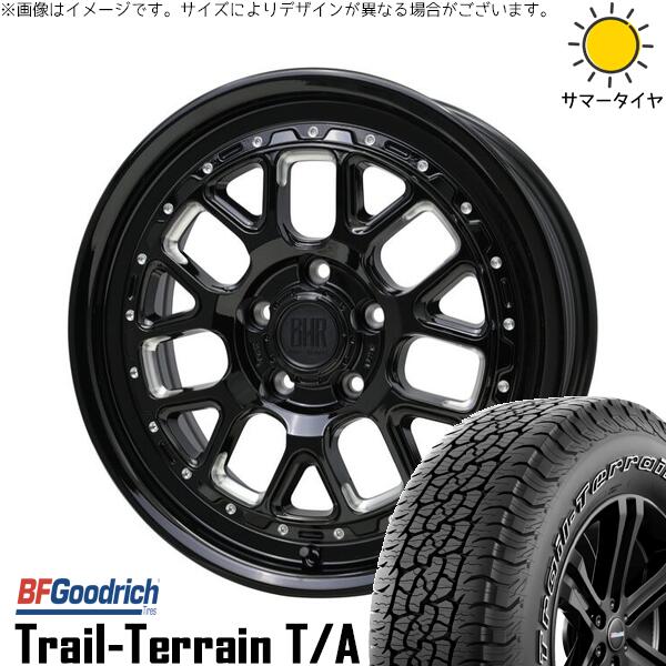 RAV4 アルファード ヴェルファイア 245/65R17 サマータイヤ ホイール 4本セット 新品 | BFグッドリッチ (BF Goodrich) トレイルテレーン T/A × ホットスタッフ (HOTSTUFF) バークレイ ハードロック ヒューロン グロスブラック/マシニング 17インチ 7J +38 5穴114.3