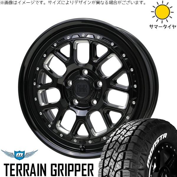 カローラクロス 215/70R16 サマータイヤ ホイール 4本セット 新品 | モンスタタイヤ (MONSTA TYRE) テレーングリッパー × ホットスタッフ (HOTSTUFF) バークレイ ハードロック ヒューロン グロスブラック/マシニング 16インチ 7J +38 5穴114.3
