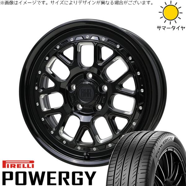 ヴォクシー 90系 205/55R17 サマータイヤ ホイール 4本セット 新品 | ピレリ (PIRELLI) パワジー × ホットスタッフ (HOTSTUFF) バークレイ ハードロック ヒューロン グロスブラック/マシニング 17インチ 7J +38 5穴114.3