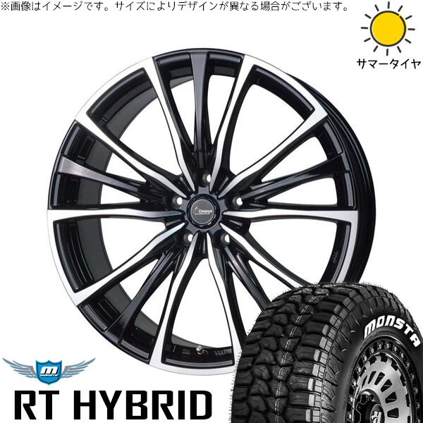 セレナ ノア ヴォクシー 195/65R15 サマータイヤ ホイール 4本セット 新品 | モンスタタイヤ (MONSTA TYRE) RT ハイブリッド × ホットスタッフ (HOTSTUFF) クロノス CH-110 メタリックブラックポリッシュ 15インチ 6J +43 5穴114.3