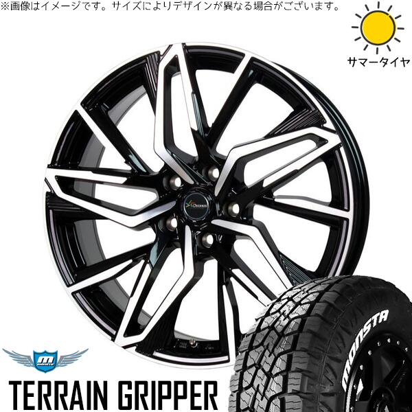 クラウンクロスオーバー 225/60R18 サマータイヤ ホイール 4本セット 新品 | モンスタタイヤ (MONSTA TYRE) テレーングリッパー (TERRAIN GRIPPER) × ホットスタッフ (HOTSTUFF) クロノス CH-112 メタリックブラックポリッシュ 18インチ 8J +42 5穴114.3