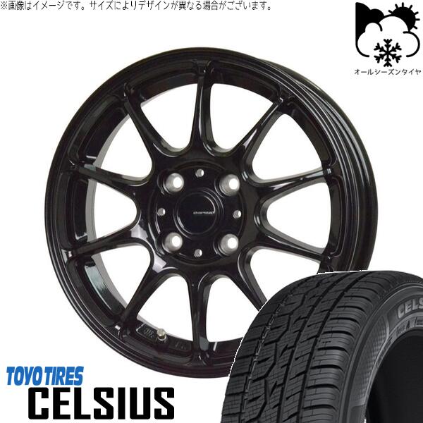 フィット インサイト 185/60R15 オールシーズンタイヤ ホイール 4本セット 新品 | トーヨータイヤ (TOYO TIRE) セルシアス × ホットスタッフ (HOTSTUFF) Gスピード G07 メタリックブラック 15インチ 5.5J +50 4穴100